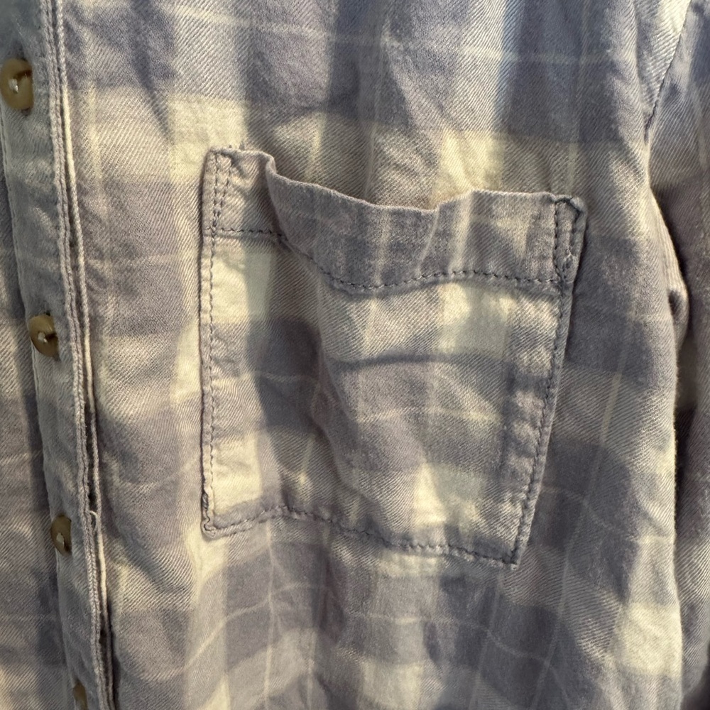 Pilcro Light Blue Checkered Button Down Shirt - Picture 2 of 7